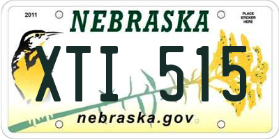NE license plate XTI515