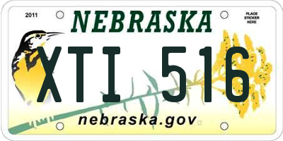 NE license plate XTI516