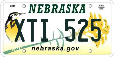NE license plate XTI525