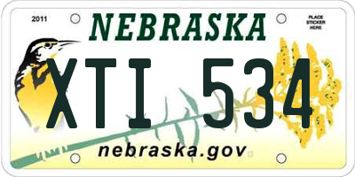 NE license plate XTI534