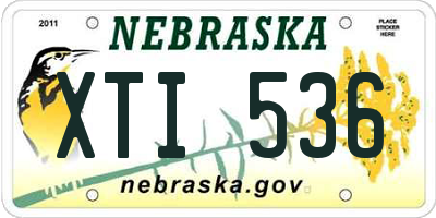 NE license plate XTI536