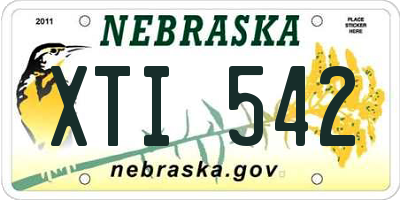 NE license plate XTI542