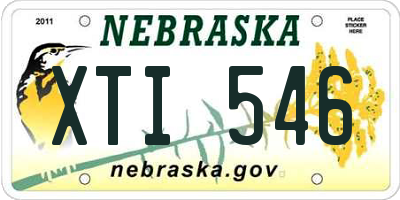 NE license plate XTI546