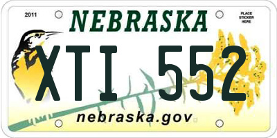 NE license plate XTI552