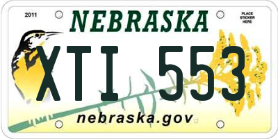 NE license plate XTI553