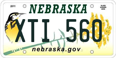 NE license plate XTI560