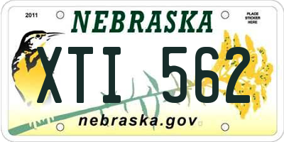 NE license plate XTI562