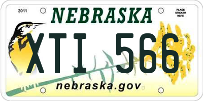 NE license plate XTI566