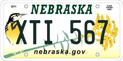 NE license plate XTI567