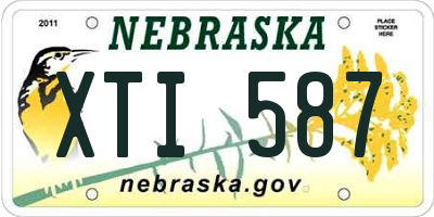 NE license plate XTI587