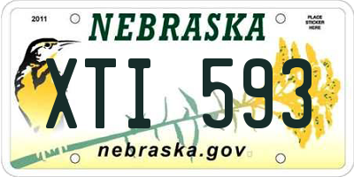NE license plate XTI593