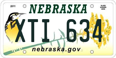 NE license plate XTI634