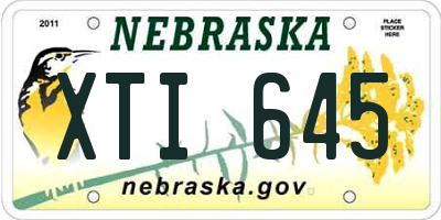 NE license plate XTI645