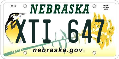 NE license plate XTI647