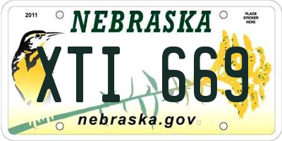 NE license plate XTI669