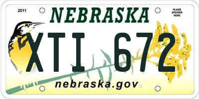 NE license plate XTI672