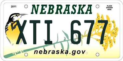 NE license plate XTI677