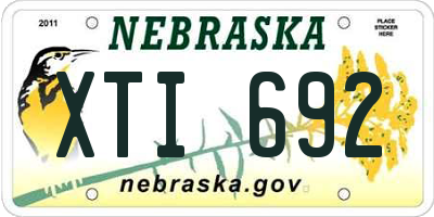 NE license plate XTI692
