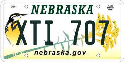 NE license plate XTI707