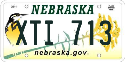 NE license plate XTI713