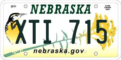 NE license plate XTI715