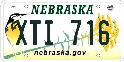 NE license plate XTI716