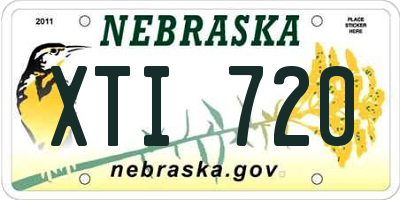 NE license plate XTI720