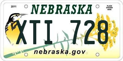 NE license plate XTI728