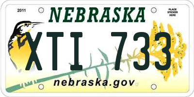 NE license plate XTI733