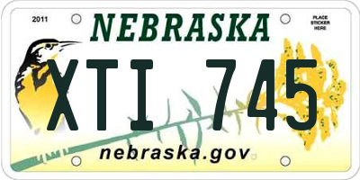 NE license plate XTI745