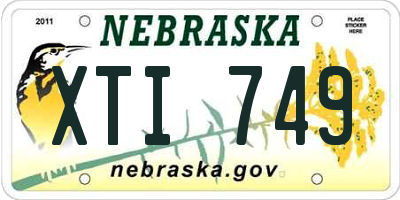 NE license plate XTI749