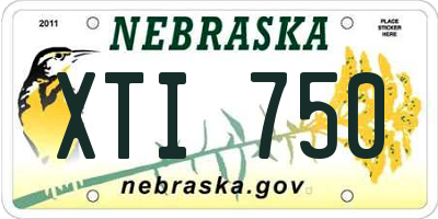 NE license plate XTI750