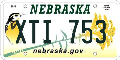 NE license plate XTI753