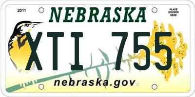 NE license plate XTI755