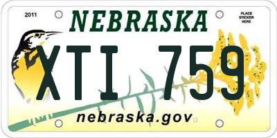 NE license plate XTI759