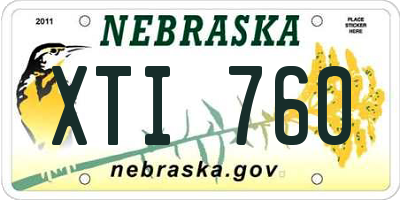NE license plate XTI760