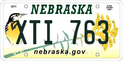 NE license plate XTI763