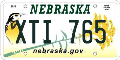 NE license plate XTI765