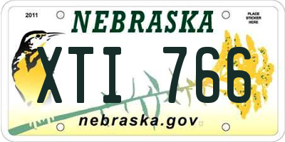 NE license plate XTI766