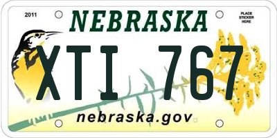 NE license plate XTI767
