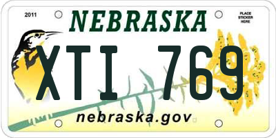 NE license plate XTI769