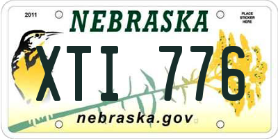 NE license plate XTI776