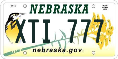 NE license plate XTI777