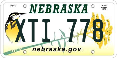 NE license plate XTI778