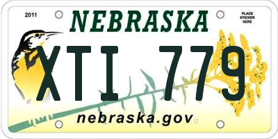 NE license plate XTI779
