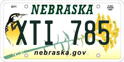 NE license plate XTI785