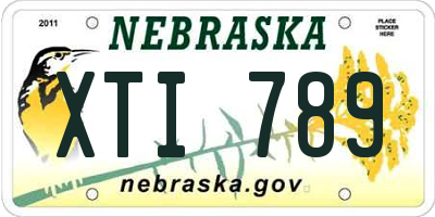 NE license plate XTI789
