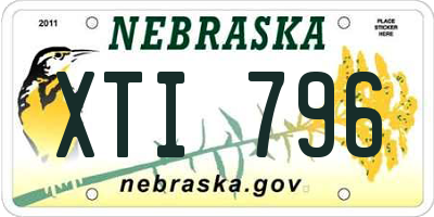 NE license plate XTI796