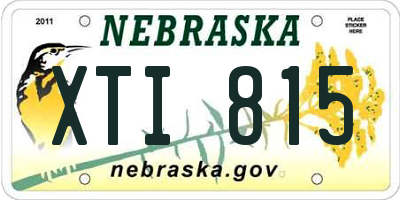 NE license plate XTI815