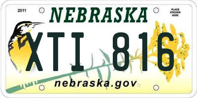 NE license plate XTI816
